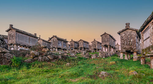 Panoramic view of old buildings against sky