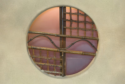 Close-up of metal window on wall