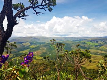 Scenic view of mountains against sky