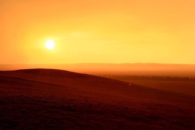 Scenic view of landscape against sky during sunset