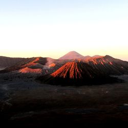 View of volcanic mountain against sky