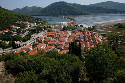 View of ston and oyster beds, croatia 2018