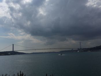 Suspension bridge over sea