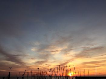 Low angle view of sky at sunset