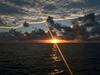 Scenic view of sea at sunset