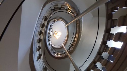 Low angle view of spiral staircase