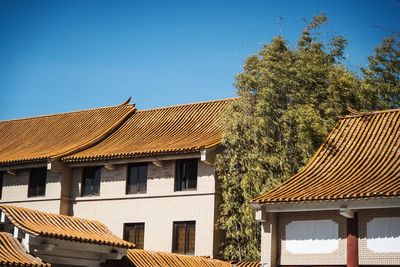 Houses against clear sky