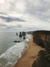 Scenic view of beach against sky