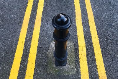 High angle view of zebra crossing on road