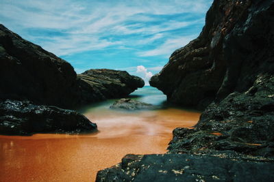 Rocks in sea