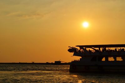 Scenic view of sunset over sea