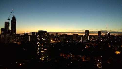 View of cityscape at night