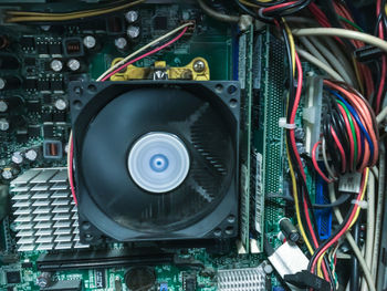 Close-up of mother board