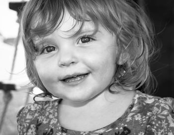 Close-up portrait of smiling boy