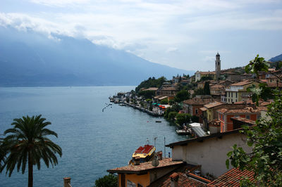 View of limone sul garda village waterfront