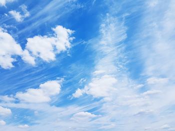 Low angle view of clouds in blue sky