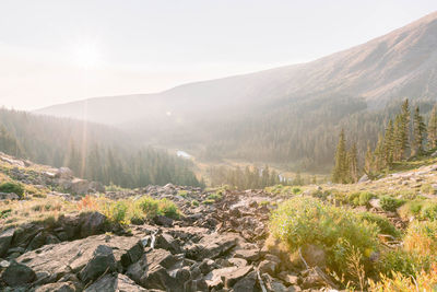 Scenic view of mountains against sky