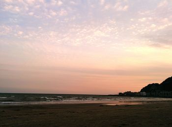 Scenic view of sea at sunset