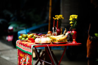 Fruits and vegetables on table