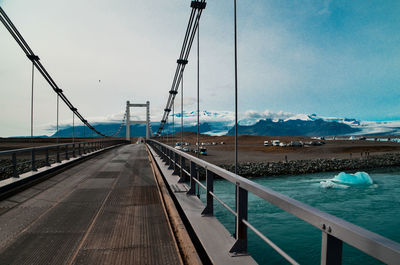 Bridge over river against sky