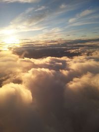 Low angle view of clouds in sky during sunset