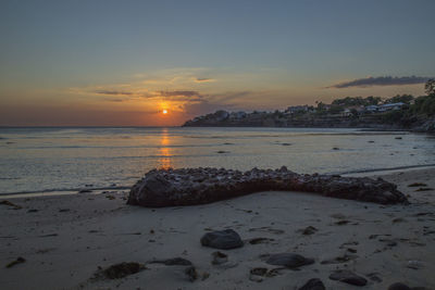 Scenic view of sea during sunset