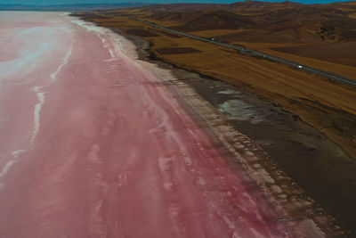 High angle view of beach