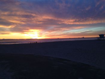 Scenic view of sea at sunset