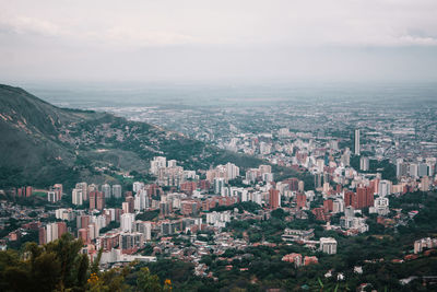 High angle view of townscape against sky