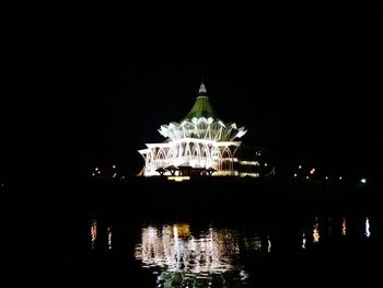 View of illuminated building at night