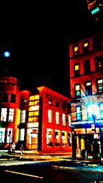 Illuminated city at night