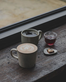 Close-up of coffee on table
