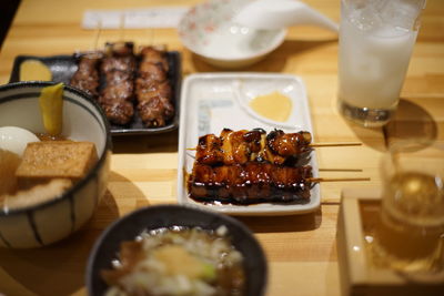 Close-up of food served in plate