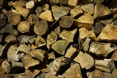 Full frame shot of logs