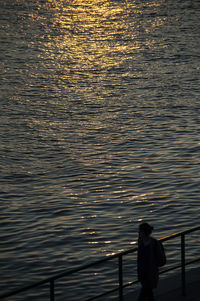 Woman standing in sea