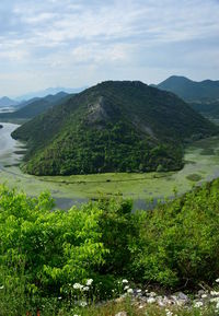 Scenic view of mountains against sky