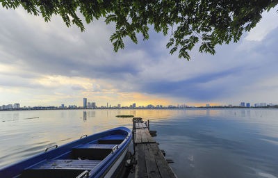 Scenic view of river against sky