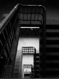 High angle view of spiral stairs