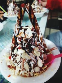 Close-up of ice cream in plate