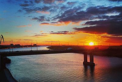 Scenic view of sunset over sea