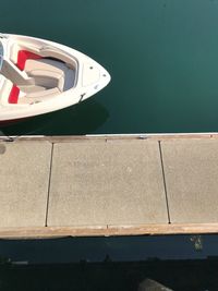High angle view of pier over lake