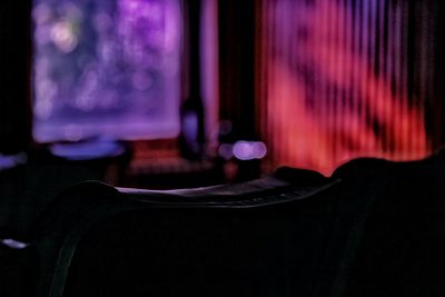 Chairs at illuminated theater