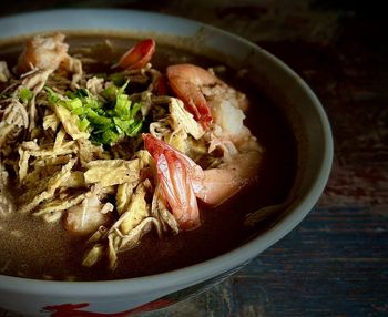 Close-up of food in bowl on table