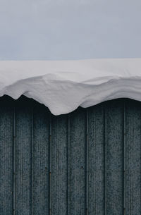 Snow hanging off roof.