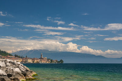 View of sea against cloudy sky