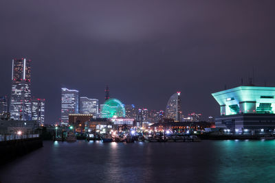 Illuminated city at night