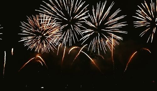 Low angle view of firework display