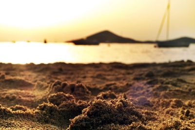 Scenic view of sea at sunset