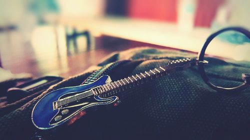 Close-up of eyeglasses on table