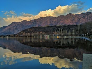 Reflection of clouds in lake